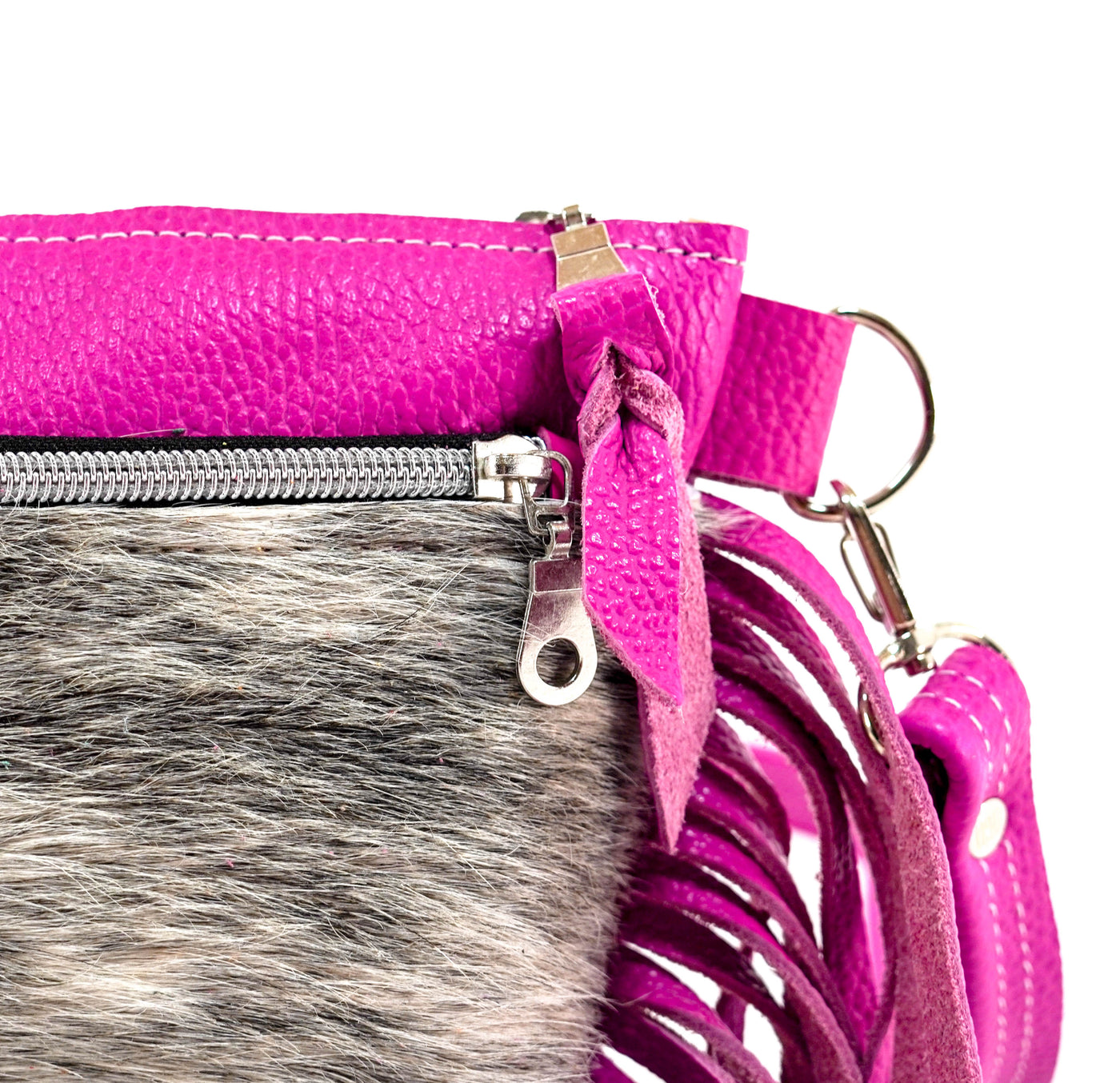 Miss Kitty - Brindle w/ Pink Leather-Miss Kitty-Western-Cowhide-Bags-Handmade-Products-Gifts-Dancing Cactus Designs