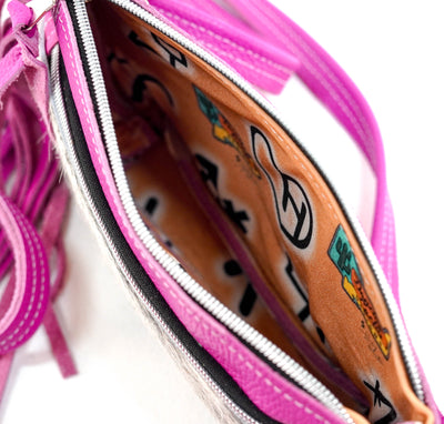 Miss Kitty - Brindle w/ Pink Leather-Miss Kitty-Western-Cowhide-Bags-Handmade-Products-Gifts-Dancing Cactus Designs