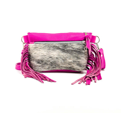 Miss Kitty - Brindle w/ Pink Leather-Miss Kitty-Western-Cowhide-Bags-Handmade-Products-Gifts-Dancing Cactus Designs