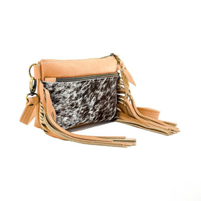 Miss Kitty - Chocolate & White w/ Camel Leather-Miss Kitty-Western-Cowhide-Bags-Handmade-Products-Gifts-Dancing Cactus Designs