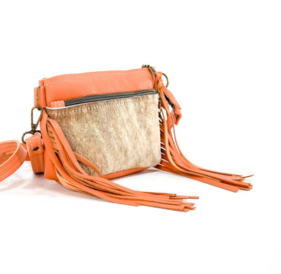 Miss Kitty - Light Brindle w/ Terracotta Leather-Miss Kitty-Western-Cowhide-Bags-Handmade-Products-Gifts-Dancing Cactus Designs