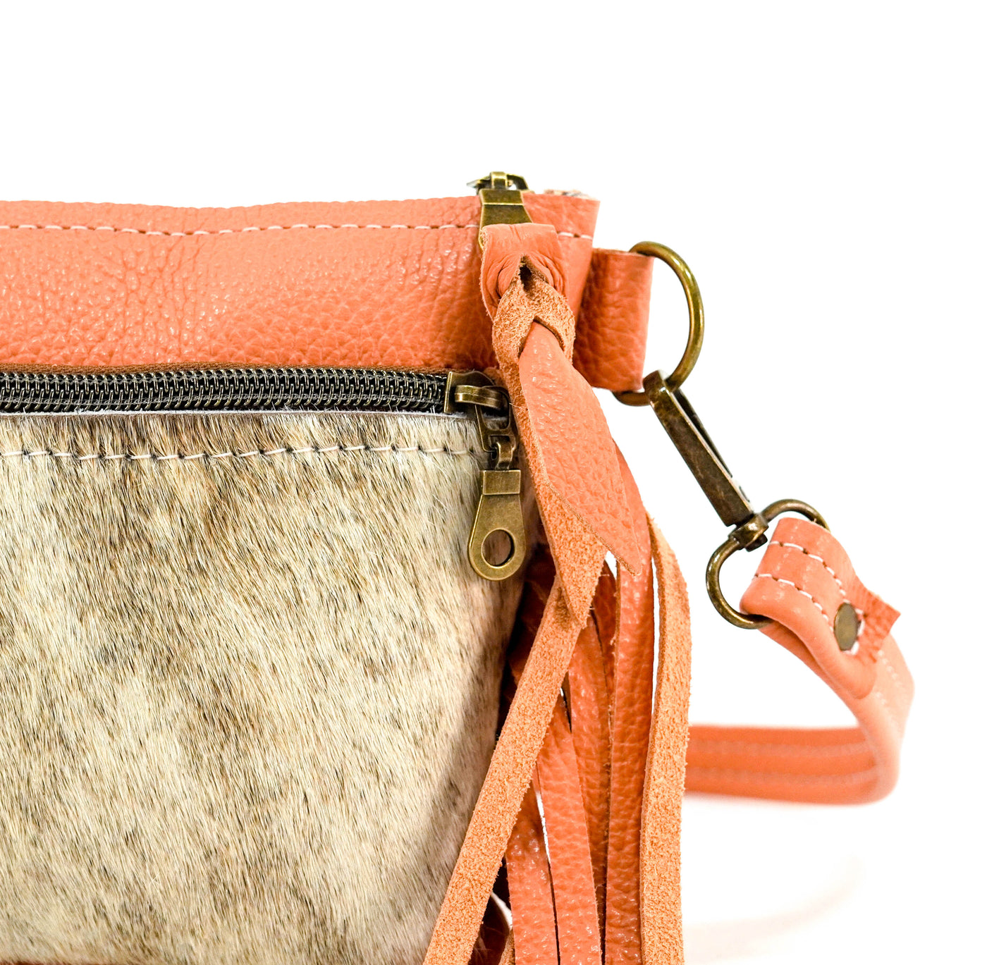 Miss Kitty - Light Brindle w/ Terracotta Leather-Miss Kitty-Western-Cowhide-Bags-Handmade-Products-Gifts-Dancing Cactus Designs