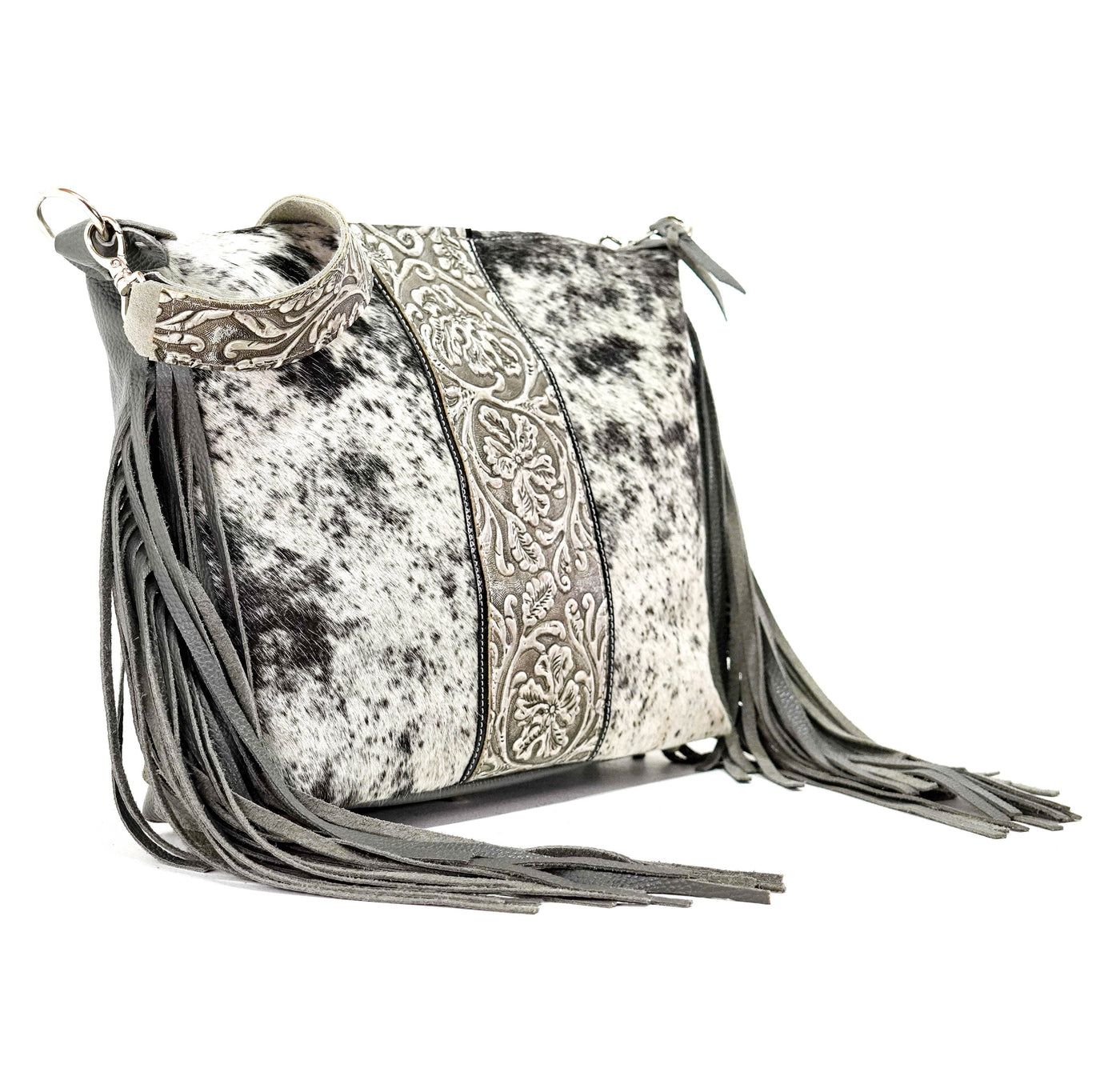 Oakley - Black & White w/ Silver tool-Oakley-Western-Cowhide-Bags-Handmade-Products-Gifts-Dancing Cactus Designs