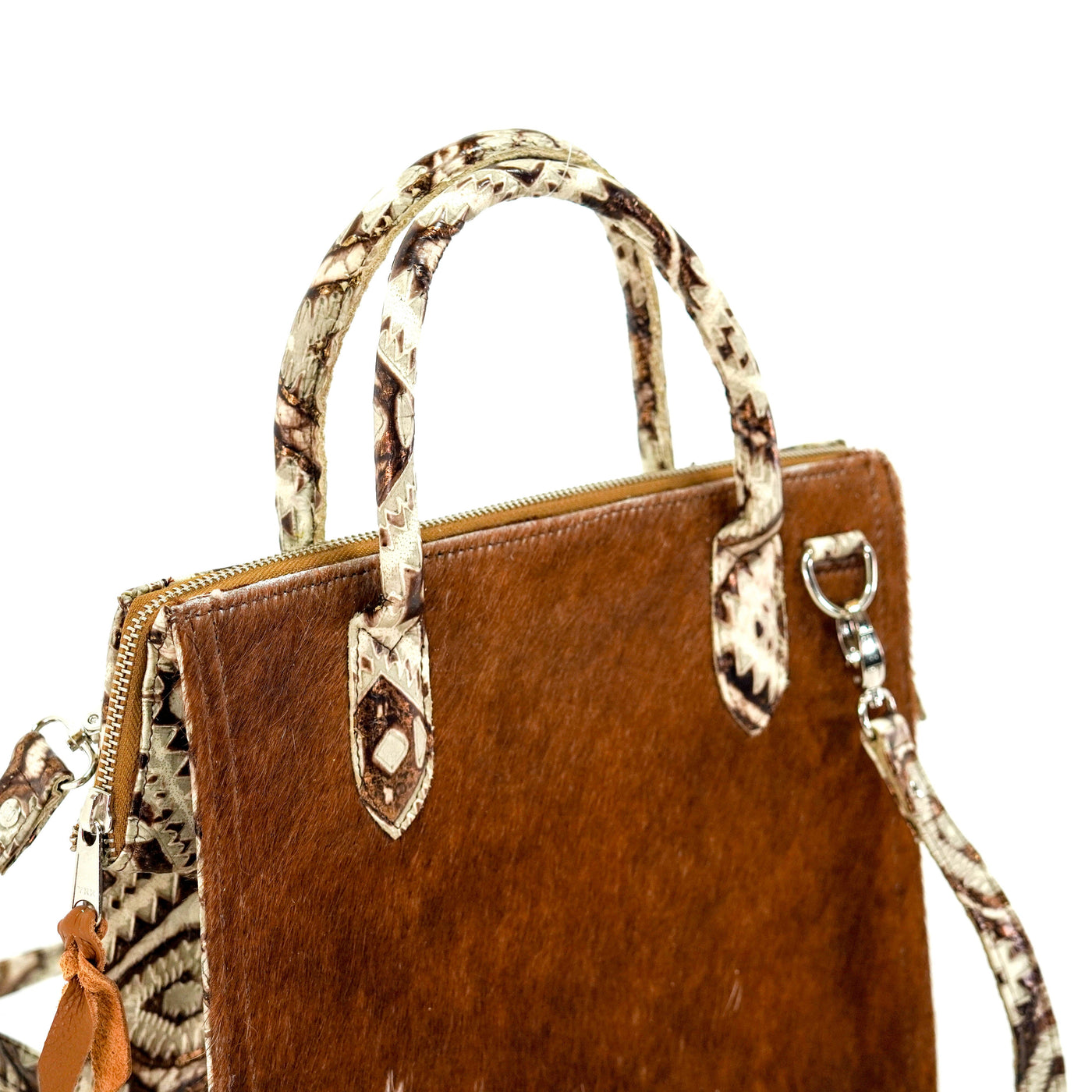 Opry - Longhorn w/ Bronzed Aztec-Opry-Western-Cowhide-Bags-Handmade-Products-Gifts-Dancing Cactus Designs