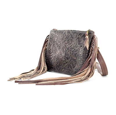 Patsy - All Embossed w/ Dark Chocolate Tool-Patsy-Western-Cowhide-Bags-Handmade-Products-Gifts-Dancing Cactus Designs