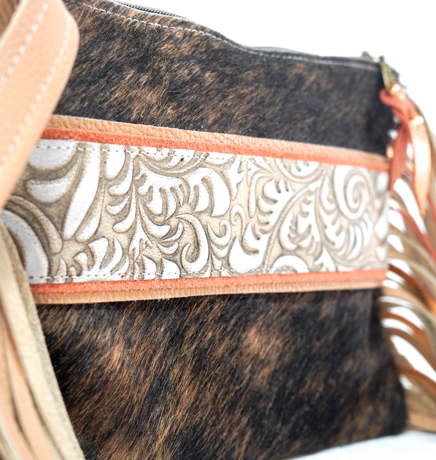 Patsy - Brindle w/ Bone Caracole-Patsy-Western-Cowhide-Bags-Handmade-Products-Gifts-Dancing Cactus Designs