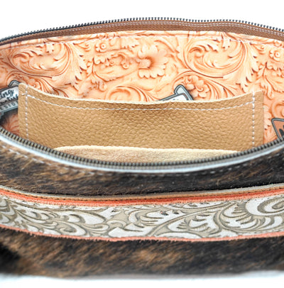 Patsy - Brindle w/ Bone Caracole-Patsy-Western-Cowhide-Bags-Handmade-Products-Gifts-Dancing Cactus Designs