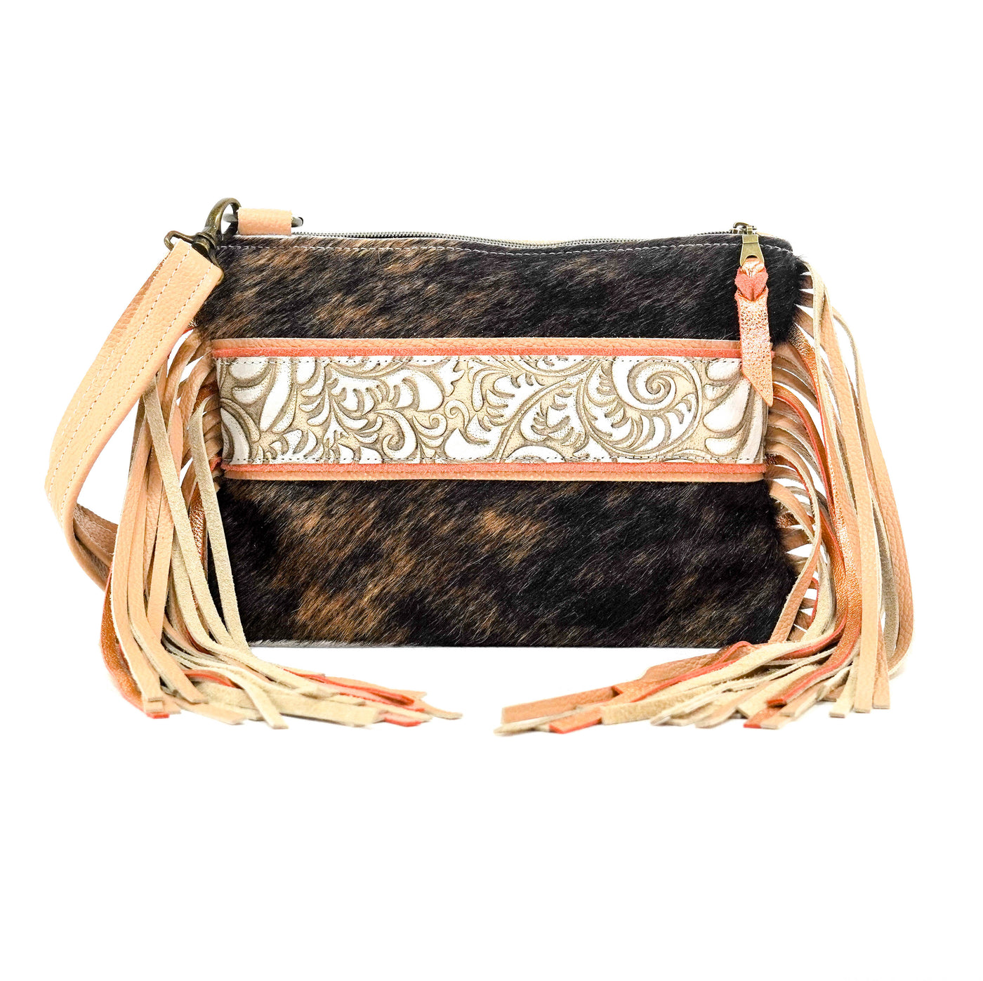 Patsy - Brindle w/ Bone Caracole-Patsy-Western-Cowhide-Bags-Handmade-Products-Gifts-Dancing Cactus Designs