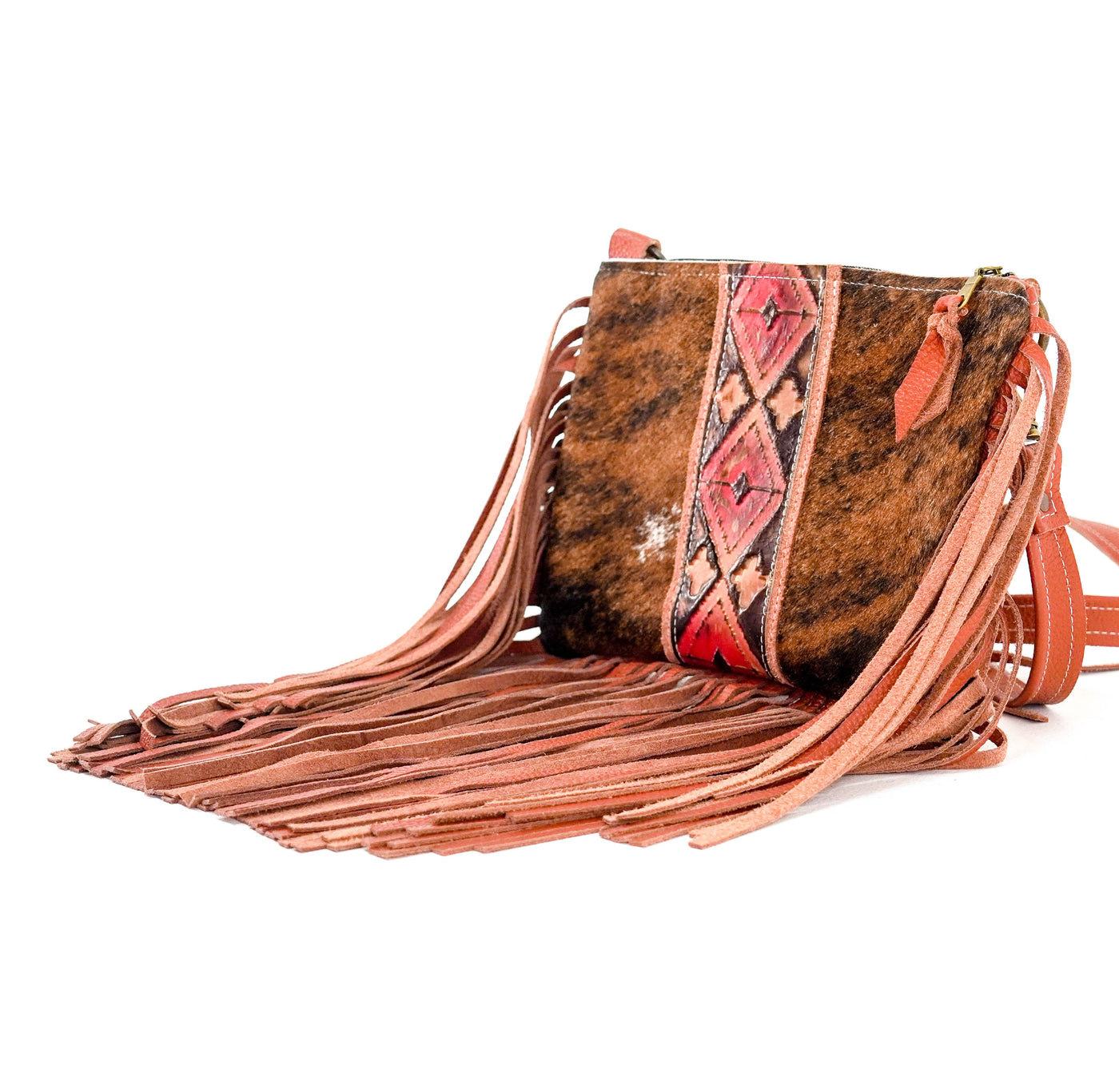 Patsy - Brindle w/ Santa Fe Navajo-Patsy-Western-Cowhide-Bags-Handmade-Products-Gifts-Dancing Cactus Designs