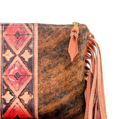 Patsy - Brindle w/ Santa Fe Navajo-Patsy-Western-Cowhide-Bags-Handmade-Products-Gifts-Dancing Cactus Designs