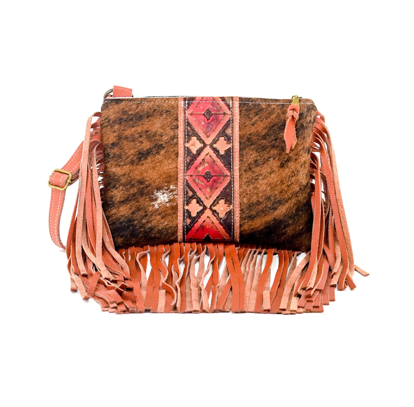 Patsy - Brindle w/ Santa Fe Navajo-Patsy-Western-Cowhide-Bags-Handmade-Products-Gifts-Dancing Cactus Designs