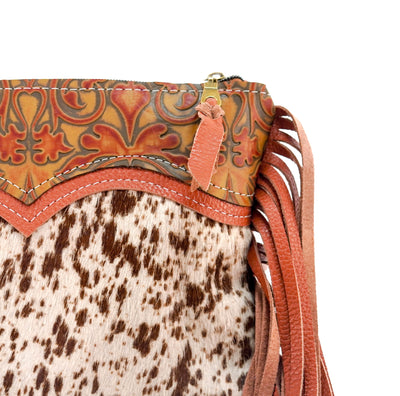 Patsy - Chocolate & White w/ Caramel Black Jack-Patsy-Western-Cowhide-Bags-Handmade-Products-Gifts-Dancing Cactus Designs