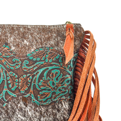 Patsy - Chocolate & White w/ Evergreen tool-Patsy-Western-Cowhide-Bags-Handmade-Products-Gifts-Dancing Cactus Designs