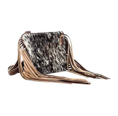 Patsy - Chocolate & White w/ No Embossed-Patsy-Western-Cowhide-Bags-Handmade-Products-Gifts-Dancing Cactus Designs
