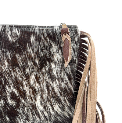 Patsy - Chocolate & White w/ No Embossed-Patsy-Western-Cowhide-Bags-Handmade-Products-Gifts-Dancing Cactus Designs