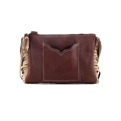Patsy - Chocolate & White w/ No Embossed-Patsy-Western-Cowhide-Bags-Handmade-Products-Gifts-Dancing Cactus Designs