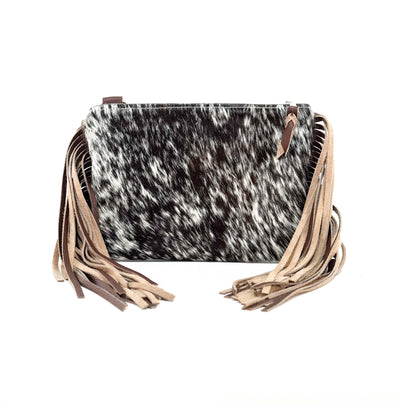 Patsy - Chocolate & White w/ No Embossed-Patsy-Western-Cowhide-Bags-Handmade-Products-Gifts-Dancing Cactus Designs