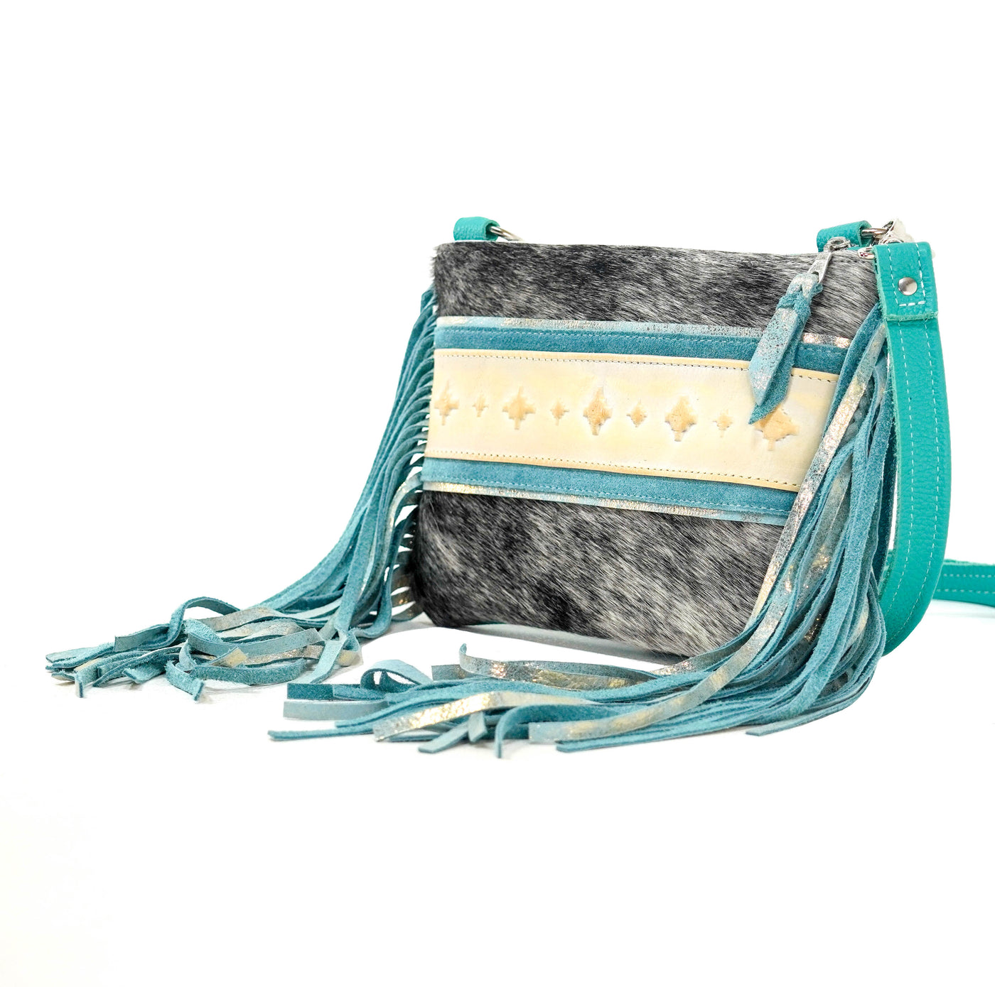 Patsy - Salt & Pepper w/ Encanto Navajo-Patsy-Western-Cowhide-Bags-Handmade-Products-Gifts-Dancing Cactus Designs