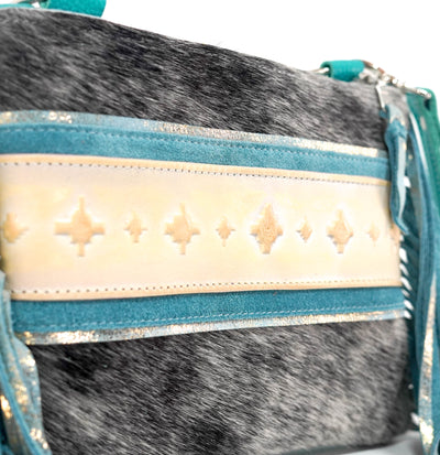 Patsy - Salt & Pepper w/ Encanto Navajo-Patsy-Western-Cowhide-Bags-Handmade-Products-Gifts-Dancing Cactus Designs