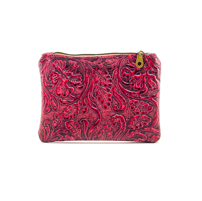 Purse Organizer - All Embossed w/ Red Tool-Purse Organizer-Western-Cowhide-Bags-Handmade-Products-Gifts-Dancing Cactus Designs