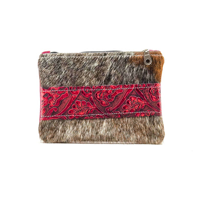 Purse Organizer - Longhorn w/ Red Tool-Purse Organizer-Western-Cowhide-Bags-Handmade-Products-Gifts-Dancing Cactus Designs