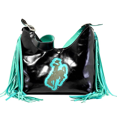 Reba - Black Smooth Leather w/ Engraving-Reba-Western-Cowhide-Bags-Handmade-Products-Gifts-Dancing Cactus Designs