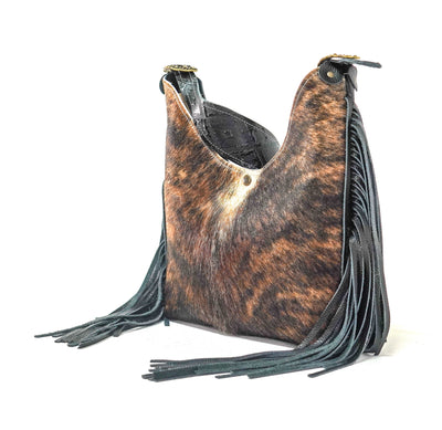 Reba - Dark Brindle w/ No Embossed-Reba-Western-Cowhide-Bags-Handmade-Products-Gifts-Dancing Cactus Designs