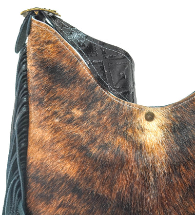 Reba - Dark Brindle w/ No Embossed-Reba-Western-Cowhide-Bags-Handmade-Products-Gifts-Dancing Cactus Designs