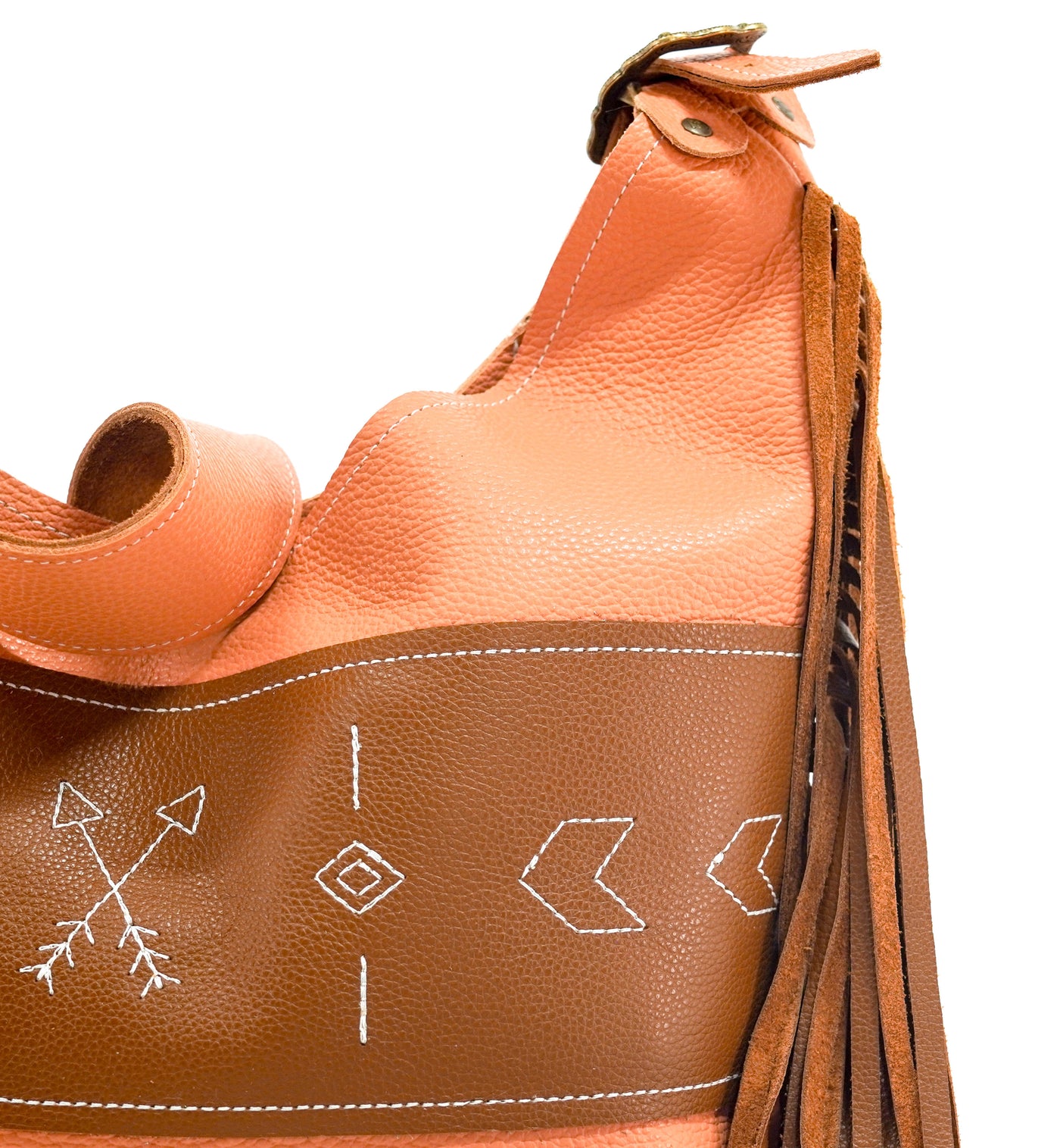 Reba - Terracotta Leather w/ Engraving-Reba-Western-Cowhide-Bags-Handmade-Products-Gifts-Dancing Cactus Designs