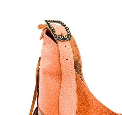 Reba - Terracotta Leather w/ Engraving-Reba-Western-Cowhide-Bags-Handmade-Products-Gifts-Dancing Cactus Designs