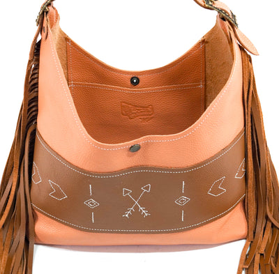 Reba - Terracotta Leather w/ Engraving-Reba-Western-Cowhide-Bags-Handmade-Products-Gifts-Dancing Cactus Designs