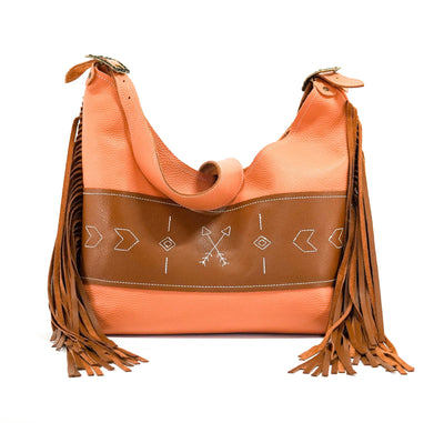 Reba - Terracotta Leather w/ Engraving-Reba-Western-Cowhide-Bags-Handmade-Products-Gifts-Dancing Cactus Designs