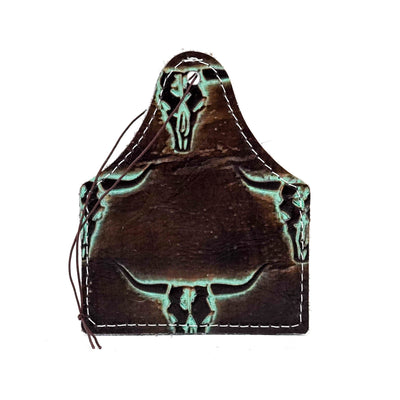 Roadie Tag - w/ Mint Chocolate Skulls-Roadie Tag-Western-Cowhide-Bags-Handmade-Products-Gifts-Dancing Cactus Designs