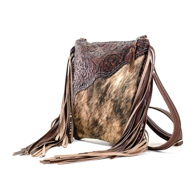 Shania - Brindle w/ Cowboy tool-Shania-Western-Cowhide-Bags-Handmade-Products-Gifts-Dancing Cactus Designs