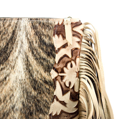 Shania - Brindle w/ Ivory & Brown Laredo-Shania-Western-Cowhide-Bags-Handmade-Products-Gifts-Dancing Cactus Designs