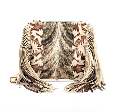 Shania - Brindle w/ Ivory & Brown Laredo-Shania-Western-Cowhide-Bags-Handmade-Products-Gifts-Dancing Cactus Designs