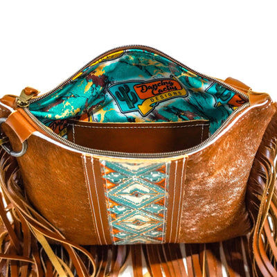 Shania - Longhorn w/ Mandarine Navajo-Shania-Western-Cowhide-Bags-Handmade-Products-Gifts-Dancing Cactus Designs