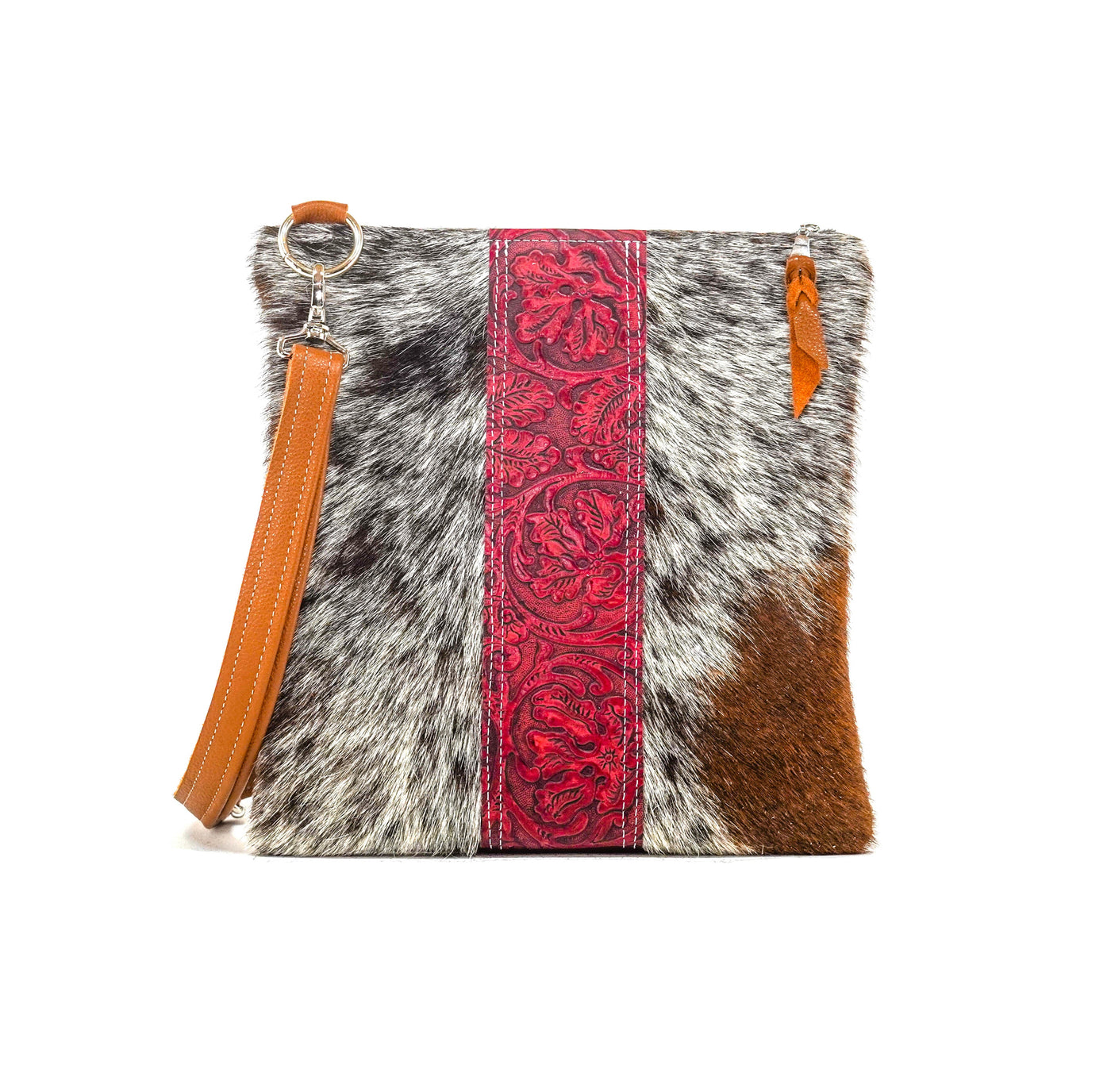 Shania - Longhorn w/ Red Tool-Shania-Western-Cowhide-Bags-Handmade-Products-Gifts-Dancing Cactus Designs