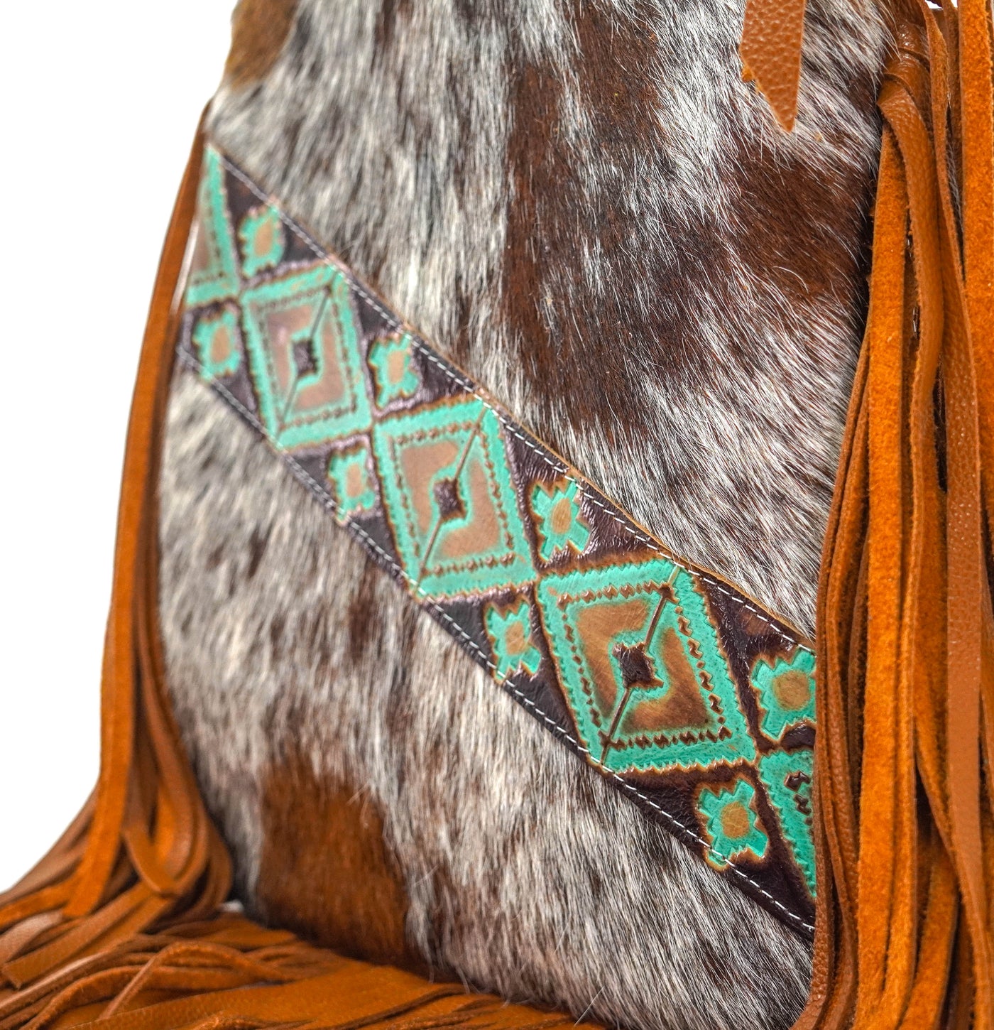 Shania - Longhorn w/ Turquoise Navajo-Shania-Western-Cowhide-Bags-Handmade-Products-Gifts-Dancing Cactus Designs