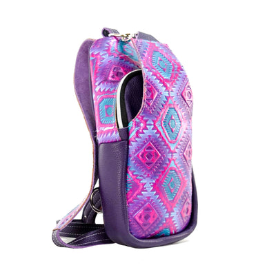 Sling Bag - All Embossed w/ Rio Aztec-Sling Bag-Western-Cowhide-Bags-Handmade-Products-Gifts-Dancing Cactus Designs