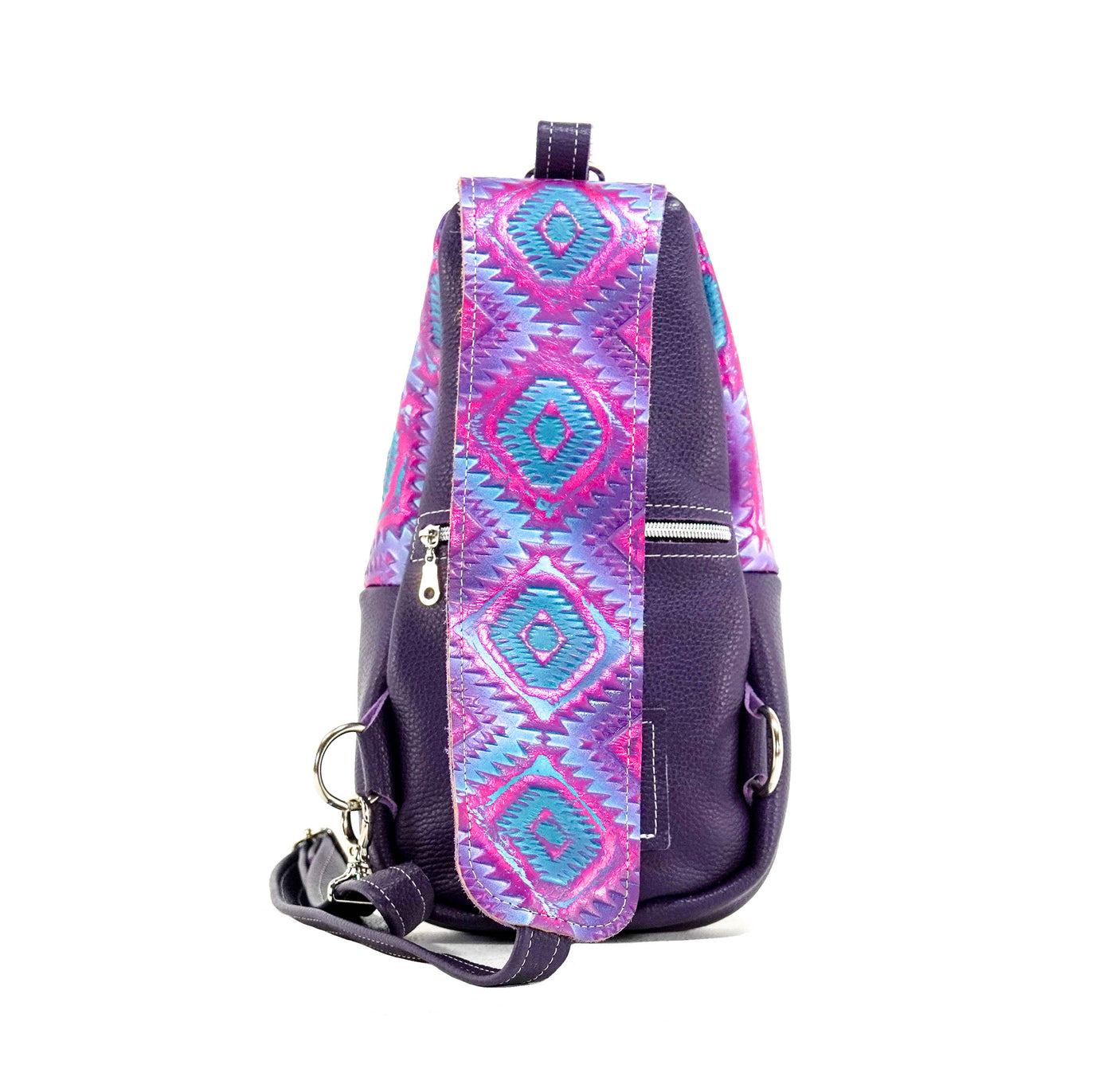 Sling Bag - All Embossed w/ Rio Aztec-Sling Bag-Western-Cowhide-Bags-Handmade-Products-Gifts-Dancing Cactus Designs