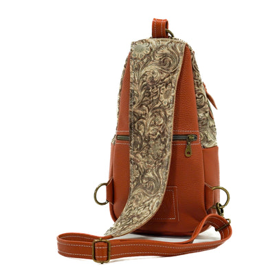 Sling Bag - Brindle w/ No Embossed-Sling Bag-Western-Cowhide-Bags-Handmade-Products-Gifts-Dancing Cactus Designs