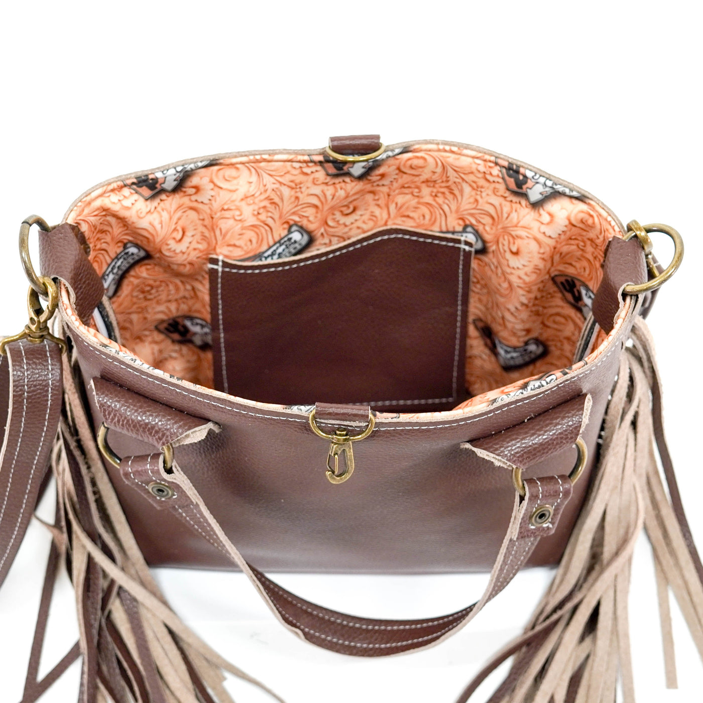 Swift - Mustang Brown Leather-Swift-Western-Cowhide-Bags-Handmade-Products-Gifts-Dancing Cactus Designs