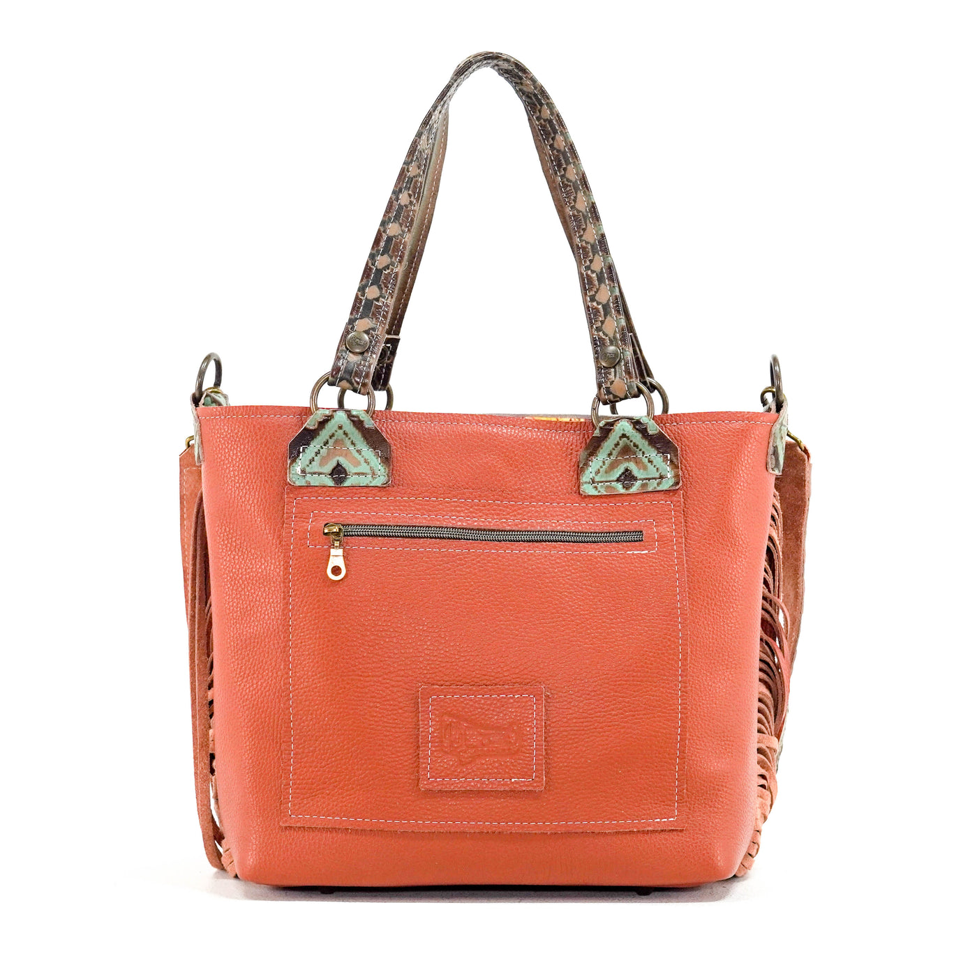 Taylor - Longhorn w/ Turquoise Navajo-Taylor-Western-Cowhide-Bags-Handmade-Products-Gifts-Dancing Cactus Designs