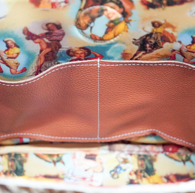 Taylor - Longhorn w/ Turquoise Navajo-Taylor-Western-Cowhide-Bags-Handmade-Products-Gifts-Dancing Cactus Designs