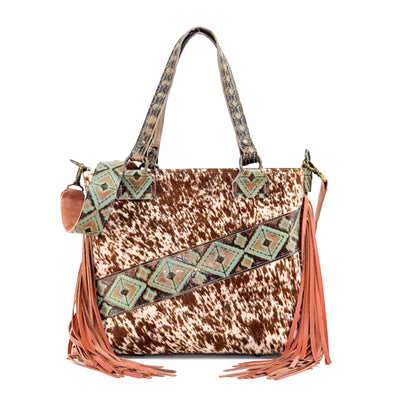 Taylor - Longhorn w/ Turquoise Navajo-Taylor-Western-Cowhide-Bags-Handmade-Products-Gifts-Dancing Cactus Designs
