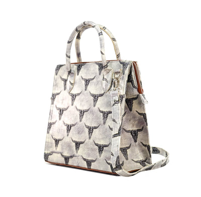 The Opry - All Embossed w/ Smoke Show Skulls-The Opry-Western-Cowhide-Bags-Handmade-Products-Gifts-Dancing Cactus Designs