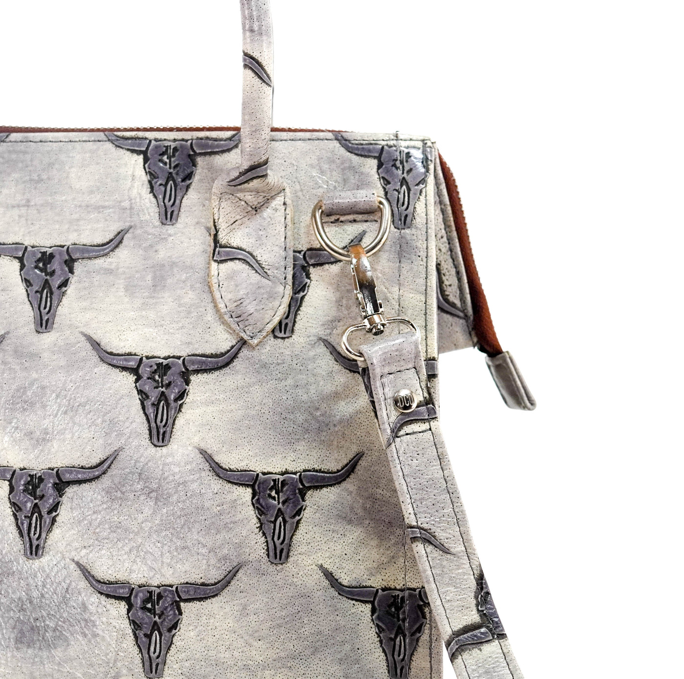 The Opry - All Embossed w/ Smoke Show Skulls-The Opry-Western-Cowhide-Bags-Handmade-Products-Gifts-Dancing Cactus Designs