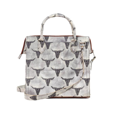 The Opry - All Embossed w/ Smoke Show Skulls-The Opry-Western-Cowhide-Bags-Handmade-Products-Gifts-Dancing Cactus Designs