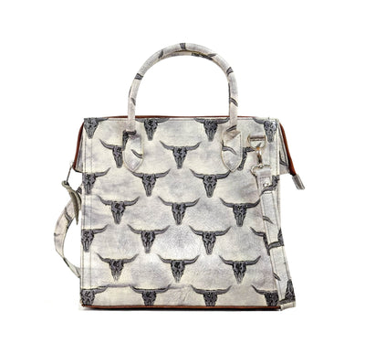 The Opry - All Embossed w/ Smoke Show Skulls-The Opry-Western-Cowhide-Bags-Handmade-Products-Gifts-Dancing Cactus Designs